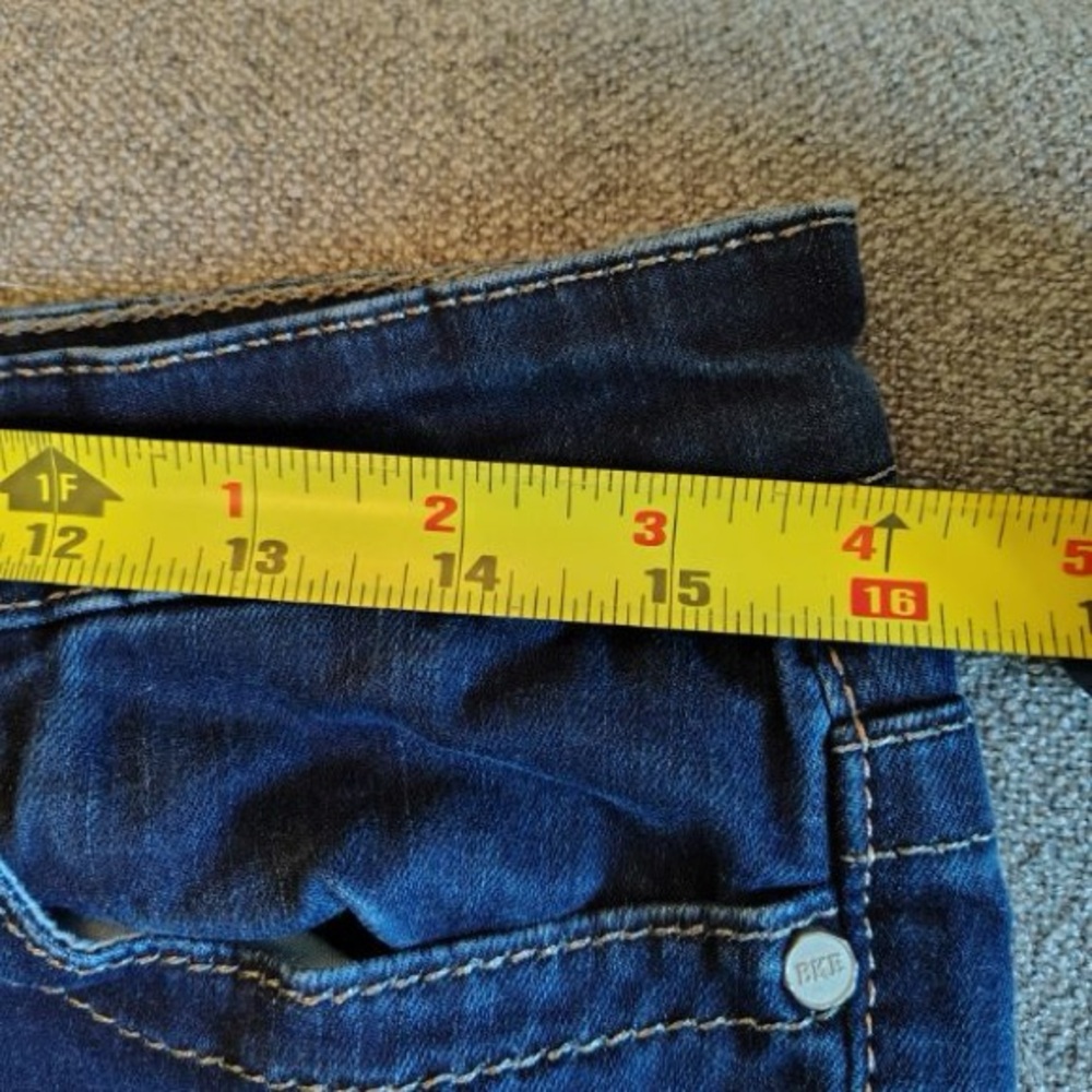 BKE Payton Blue Jeans Women 29x34 Heavy Stitch Low Rise Bootcut Flare Dark Wash - Picture 10 of 14